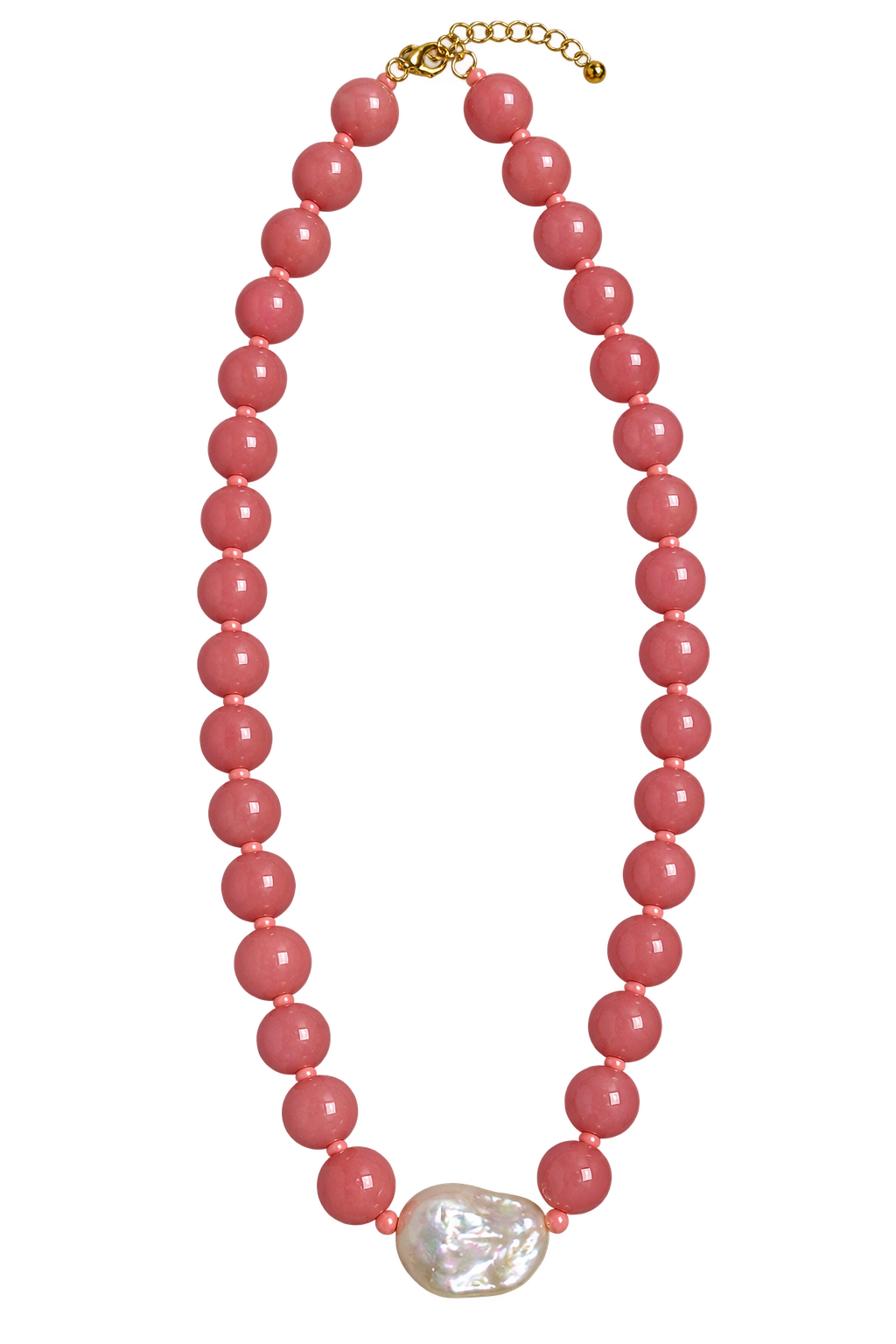Coral Pink Pearl Necklace
