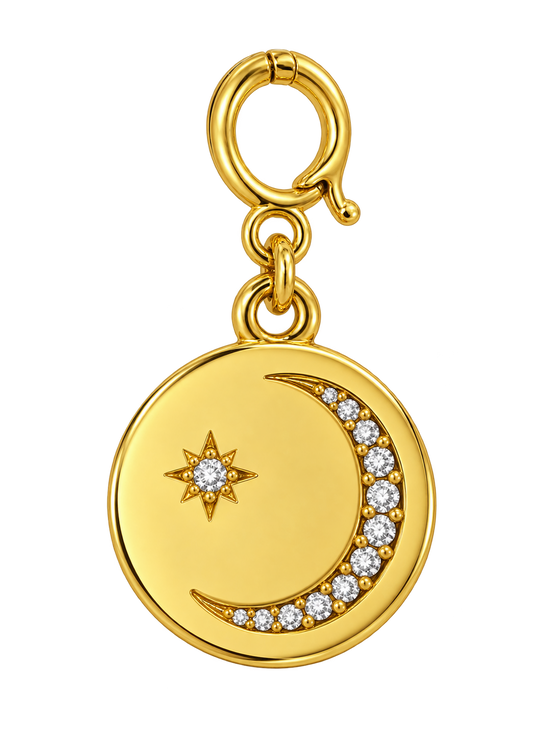 Crescent Moon Round Pendant