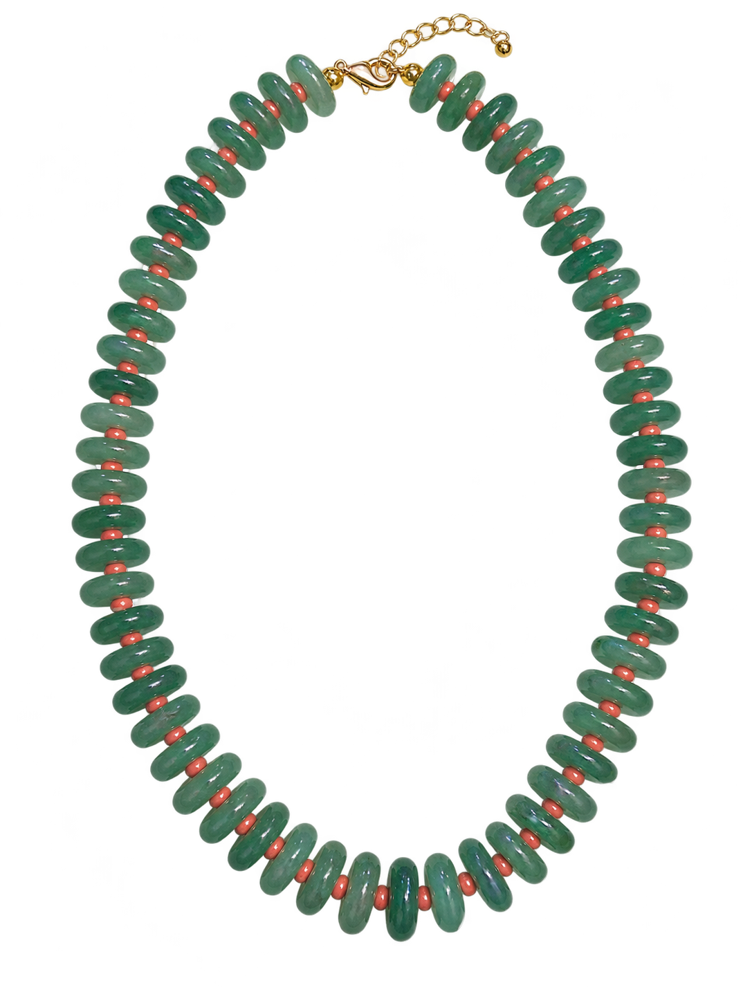 Jade & Coral Beaded Necklace