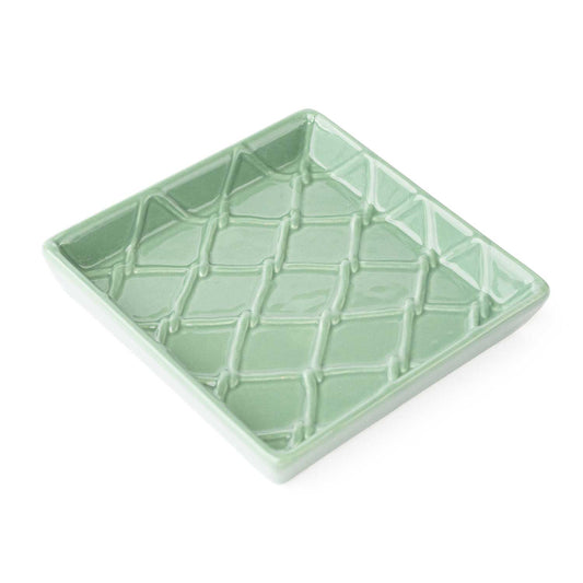 Green Textured Ceramic Beverage Napkin Holder