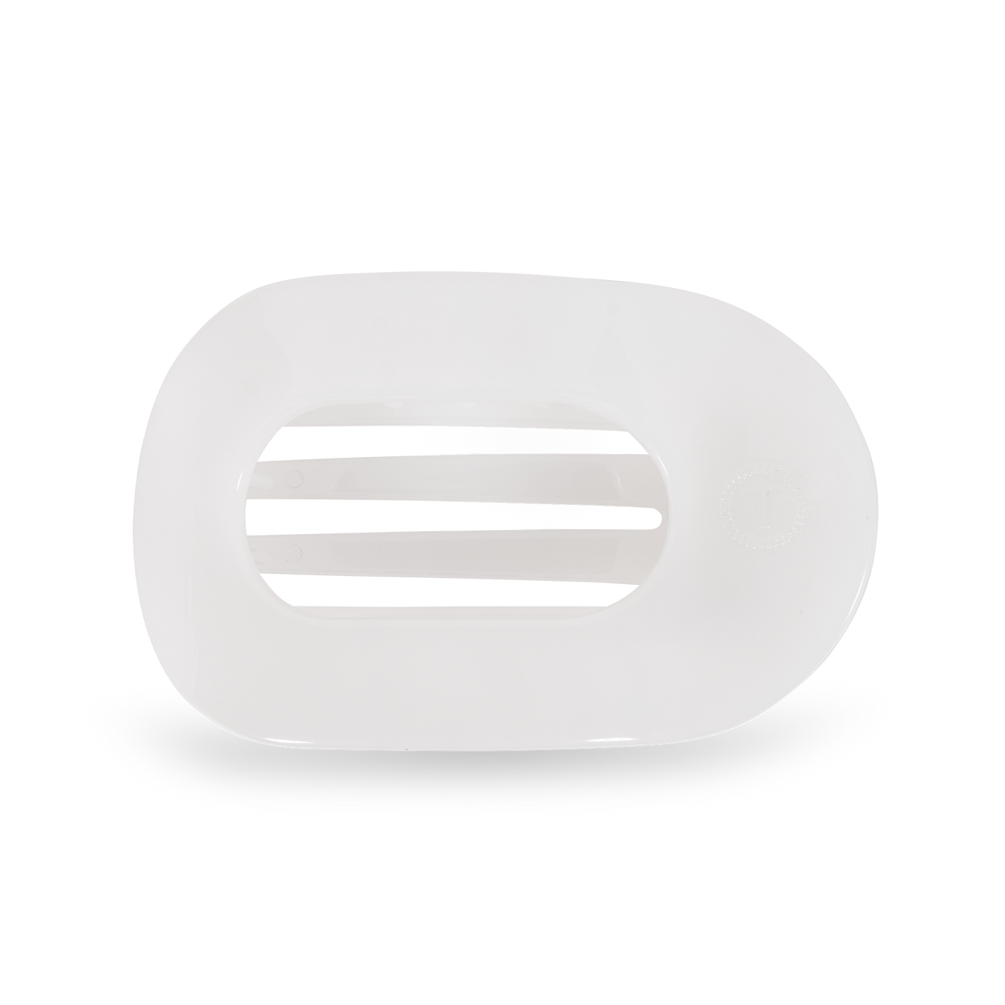 Coconut White Med. Round Flat Clip