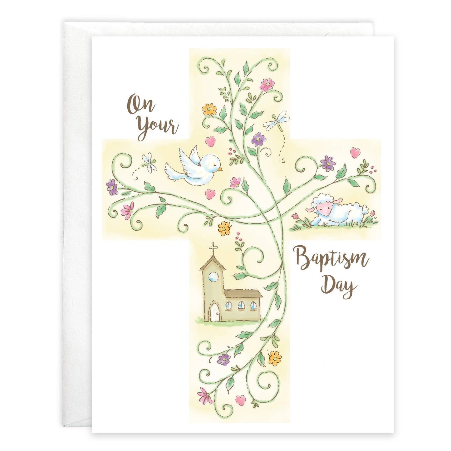 With Scripture Religious Greeting Card - Baptism Cross