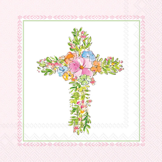 Paper Cocktail Napkin 20 Ct Easter Cross Rosanne Beck Easter