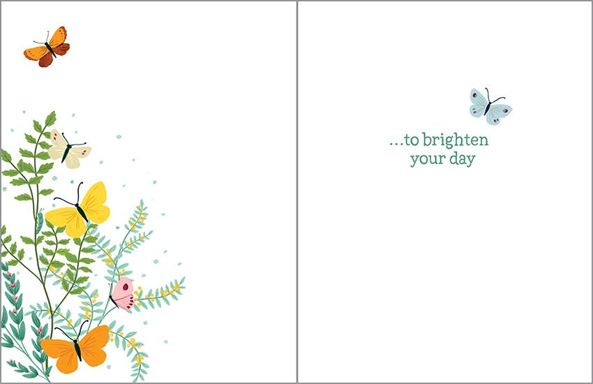 Thinking of You Greeting Card - Ferns/Butterflies