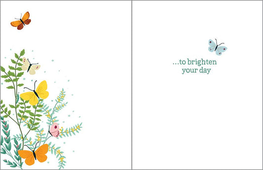 Thinking of You Greeting Card - Ferns/Butterflies