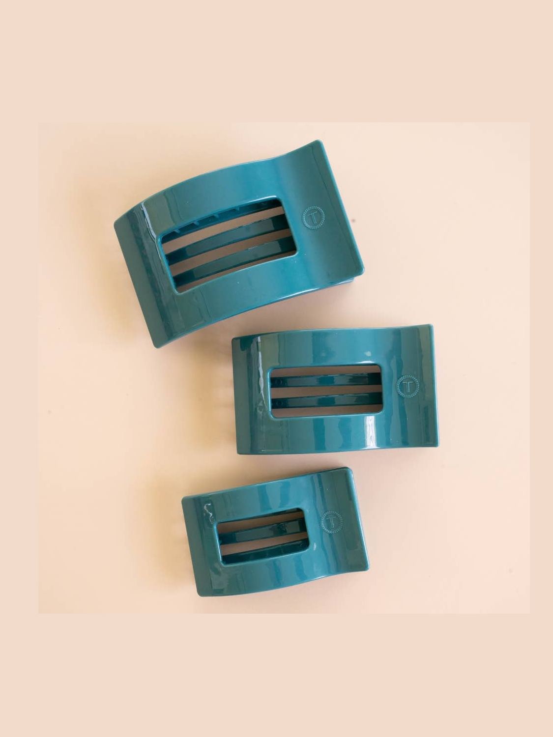 Teal With It Small Flat Rectangle Hair Clip