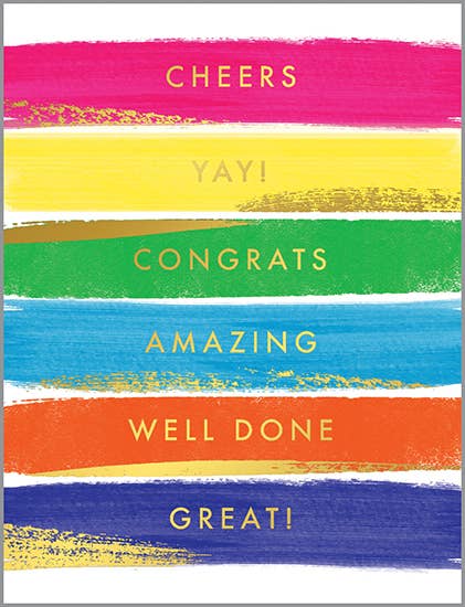 Congratulations Greeting Card - Color Brush Strokes