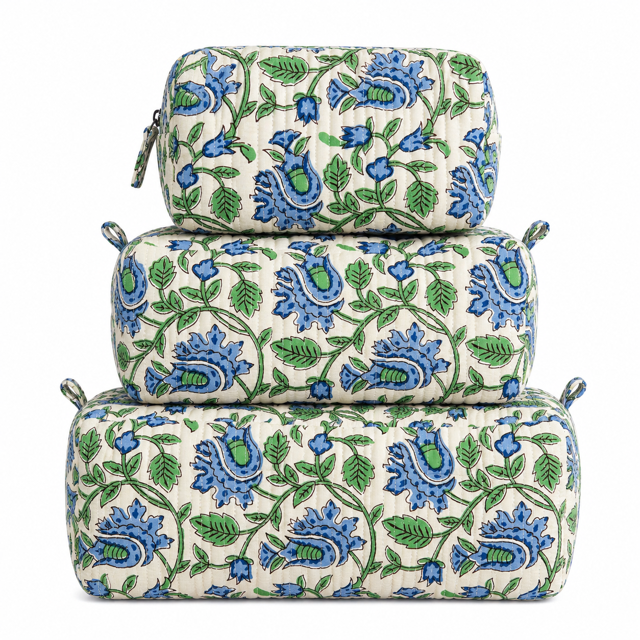 Blue Paisley Quilted Bag Print