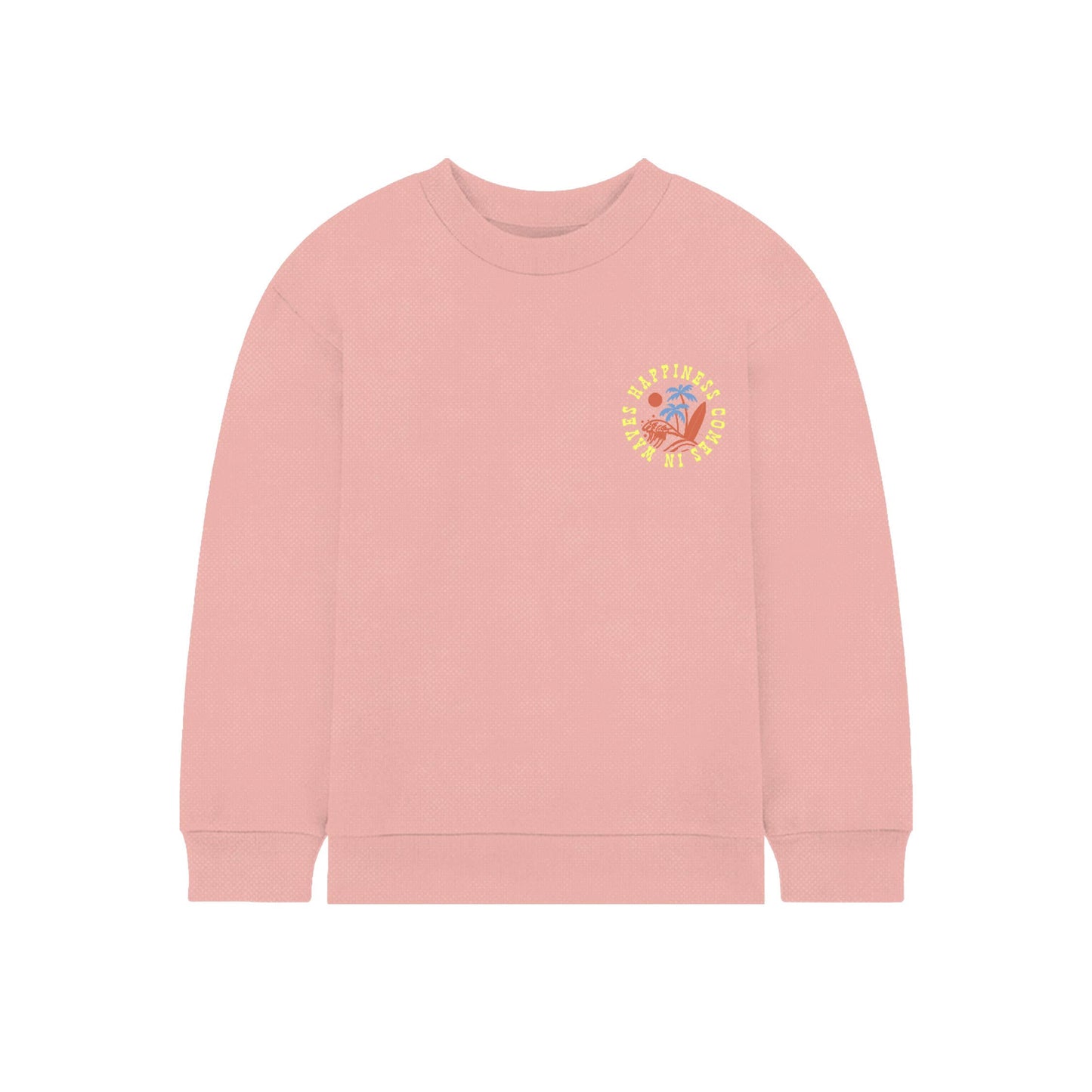 Kids Sun & Waves Crewneck Sweatshirt-Rose-Girls, Boys