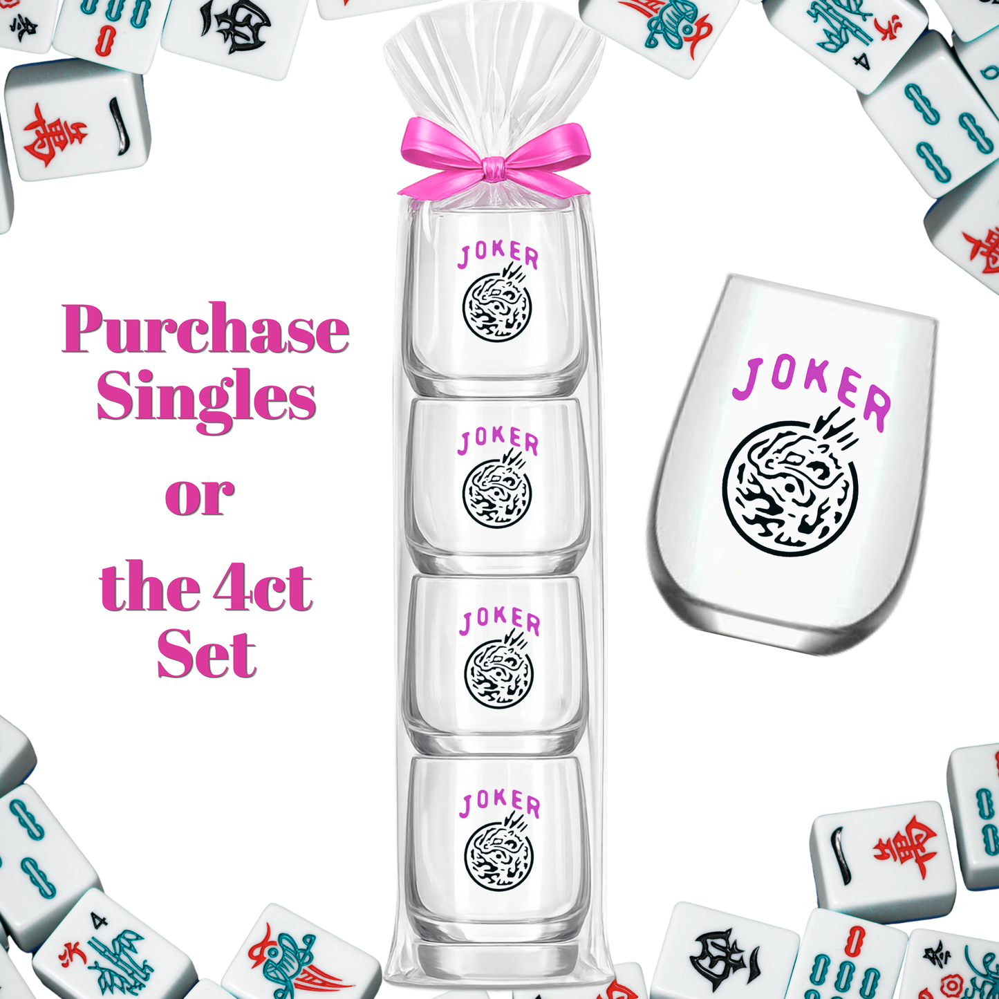 Mahjong Stemless Wine Glass "Joker" - Single 1ct