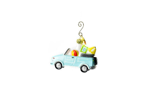 Summer Car Glass Shaped Ornament