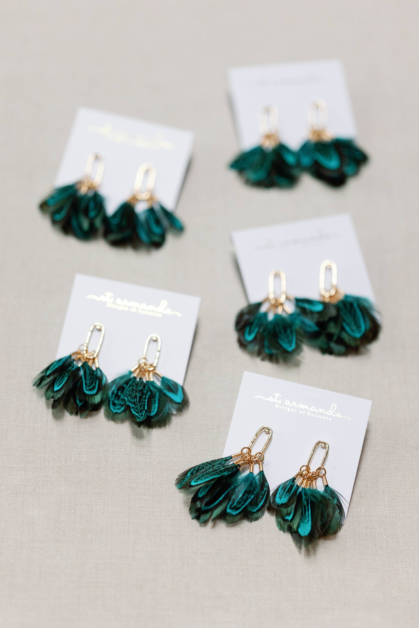 Peacock Feather Fall Statement Tassel Earrings