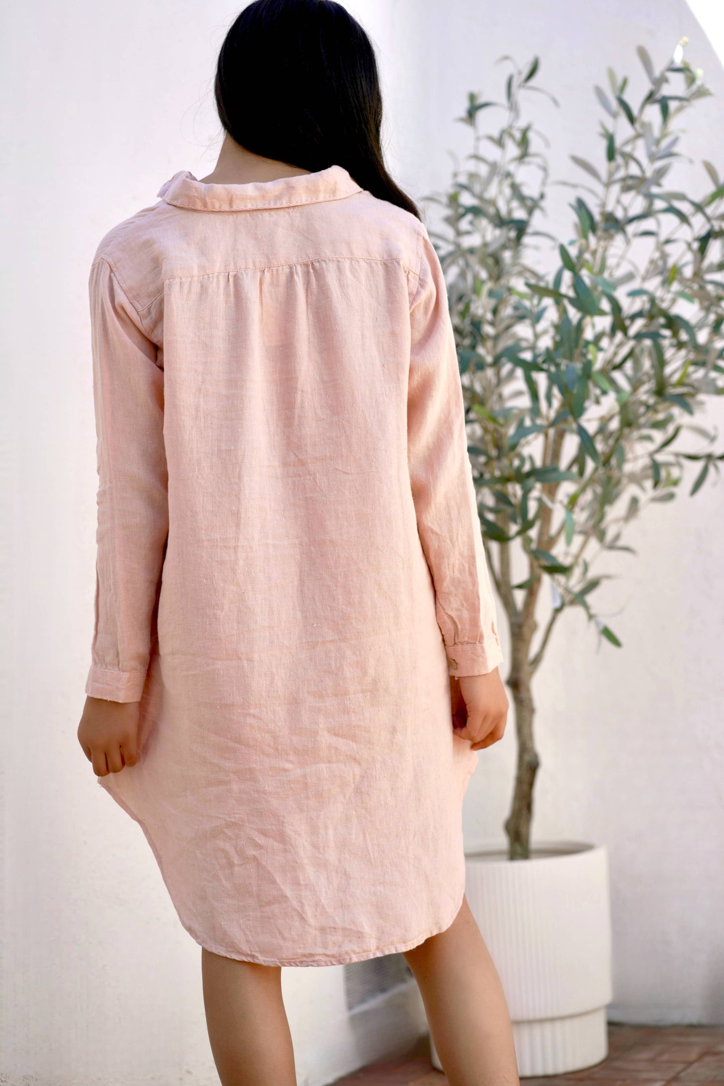 Simone Linen Tunic Dress Blush