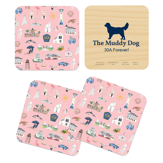 Coastal Décor – 30A Forever! Coasters (Boxed Set Of Four)