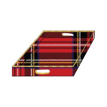 Red Plaid Resin Vanity & Catch-All Tray