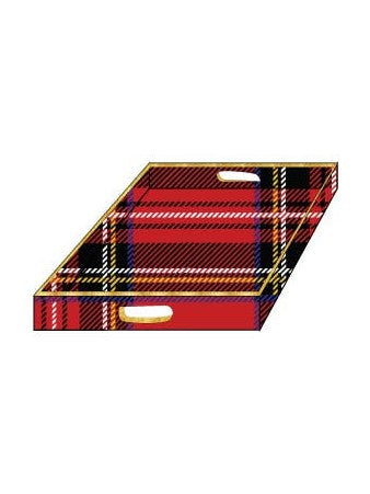 Red Plaid Resin Vanity & Catch-All Tray