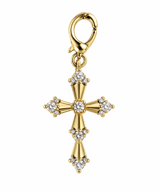 Radiant Gem Cross Charm
