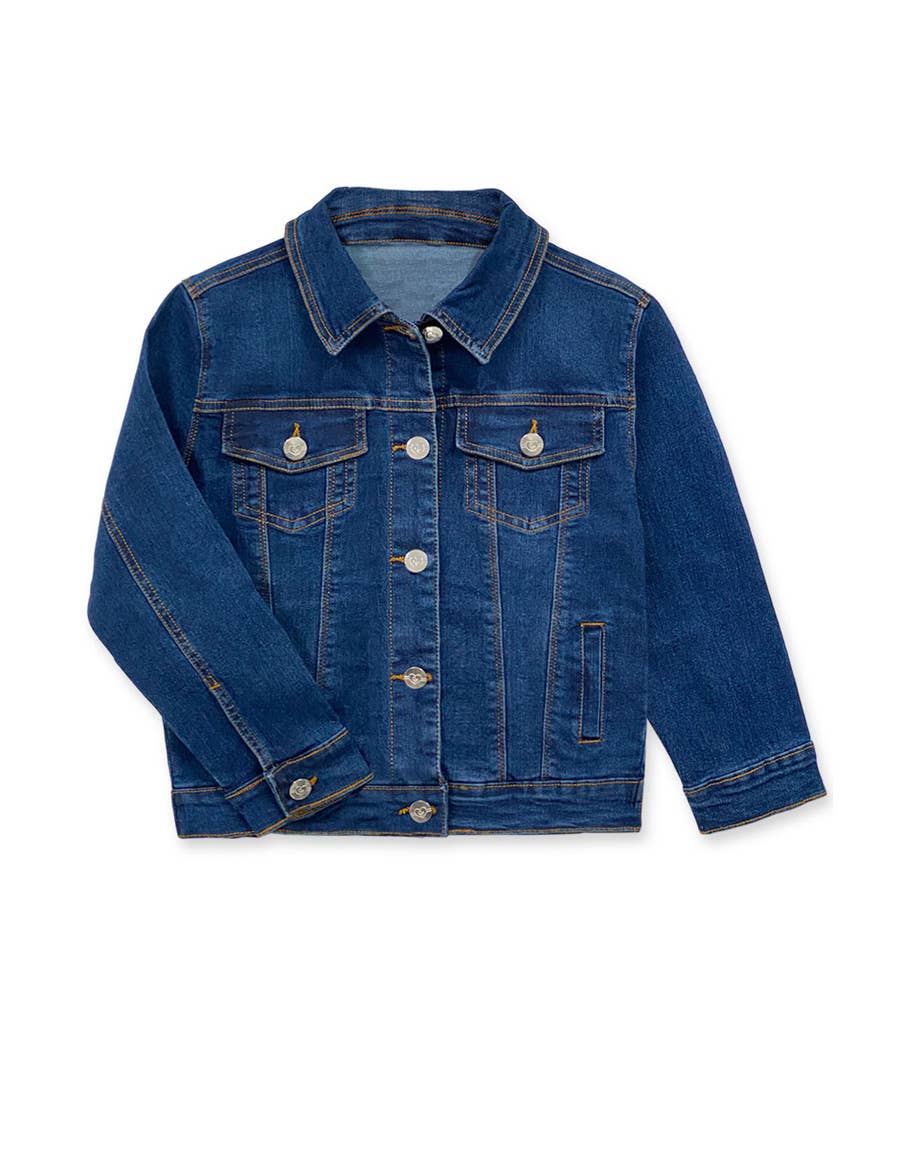 Girl's Stretch Denim Jacket Basic Cut