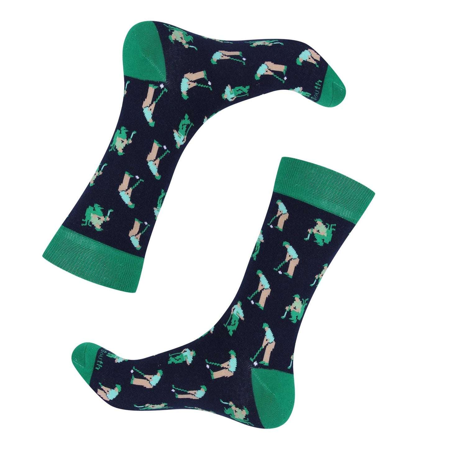 At The Course Navy/Green Socks