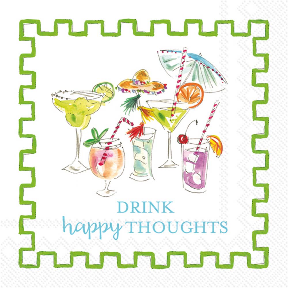 Paper Cocktail Napkin Pack of 20 Rosanne Beck Happy Thoughts