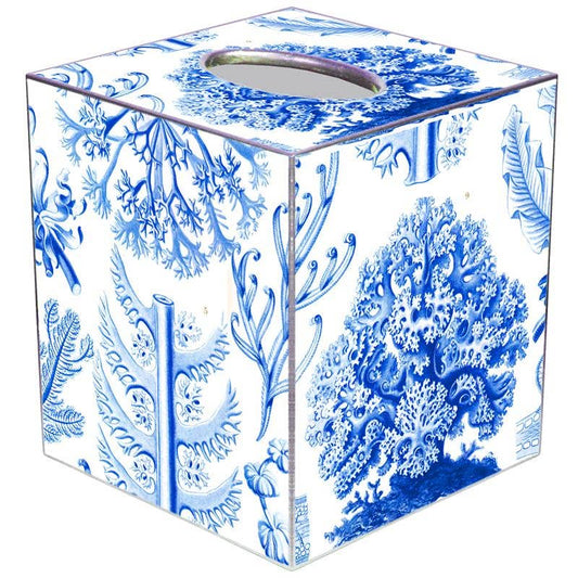 Blue Coral Tissue Box Cover