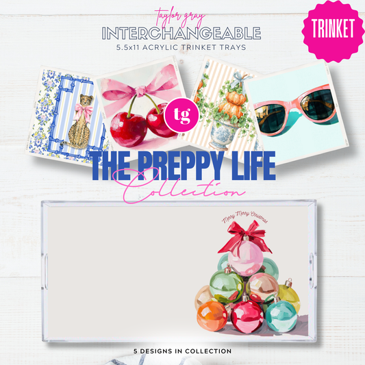 5.5x11 THE PREPPY LIFE trinket tray insert set of 5