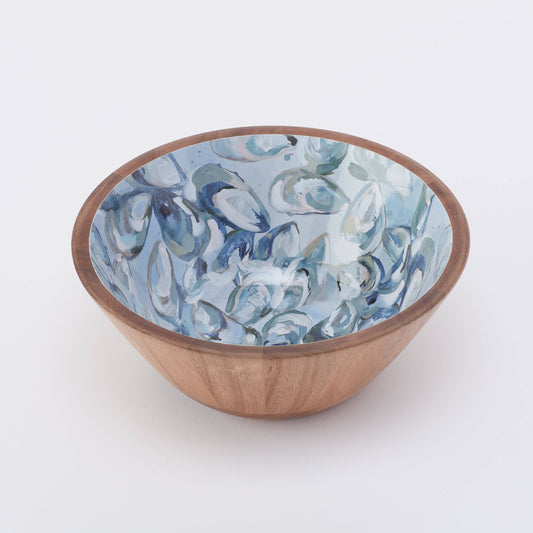 Wooden Bowl (Large) - Pewter Shells