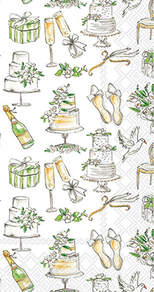 Paper Guest Towel Pack of 16 Wedding Cakes - Thumbnail 2