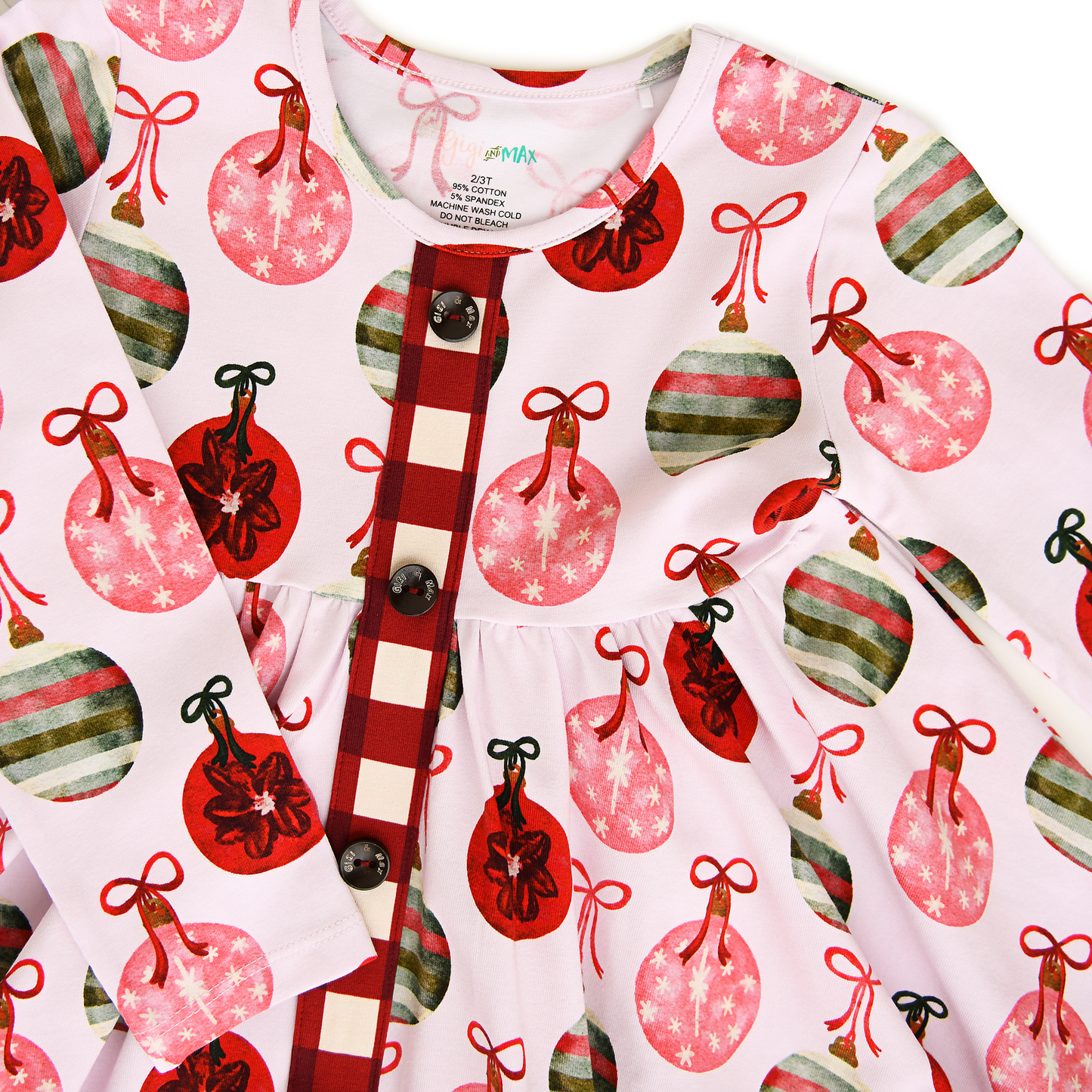 Kit Ornaments BUTTON DRESS Christmas Bamboo Outfit