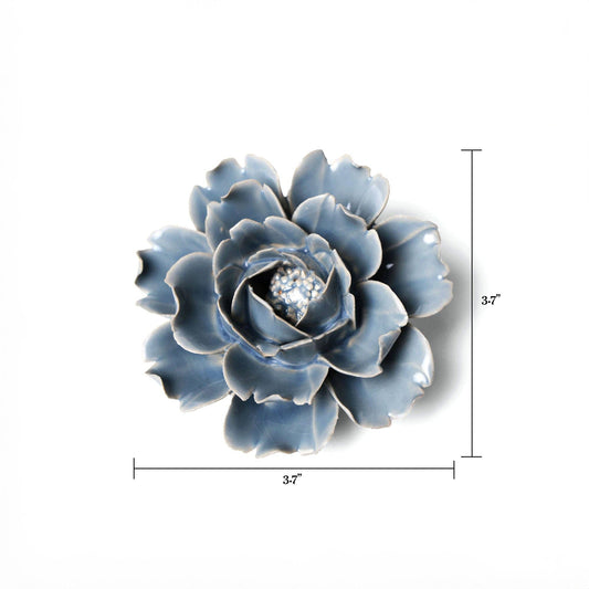 Ceramic Flowers Wall Art - Pastel Blue Rose