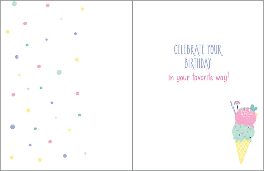 Birthday Greeting Card - Sweet Ice Cream