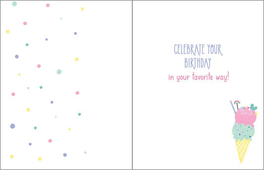 Birthday Greeting Card - Sweet Ice Cream