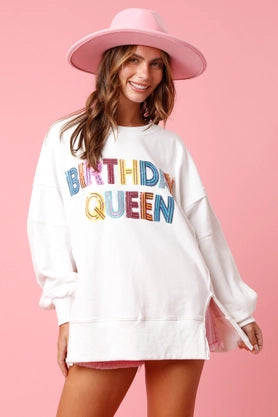 Multicolor Birthday Queen Sweatshirt