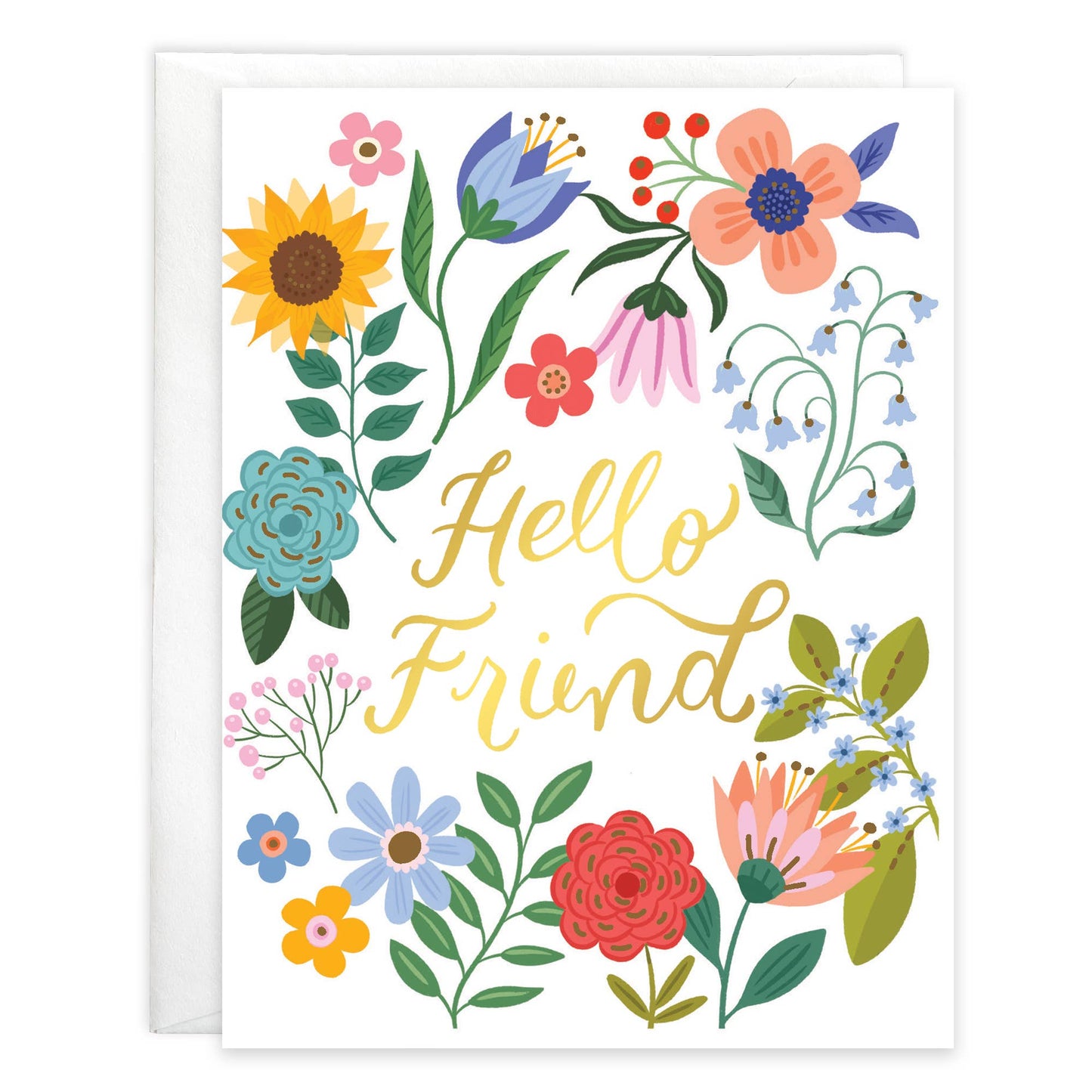 Thinking of You Greeting Card - Happy Flowers
