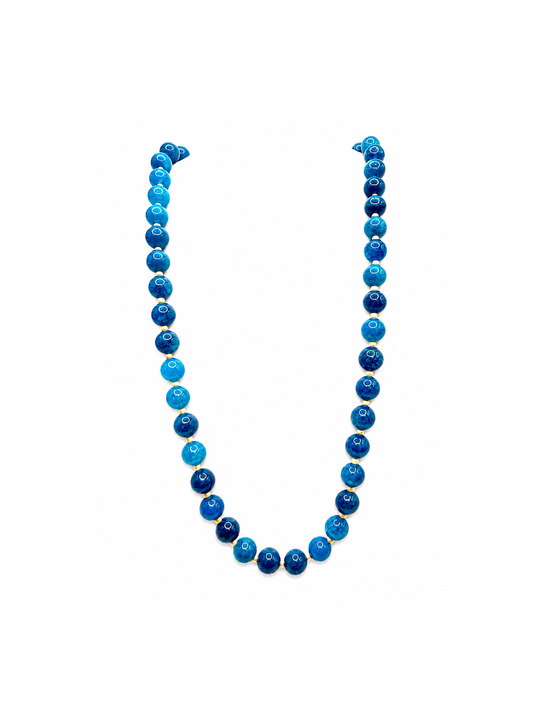 Glass Beaded Blue Necklace