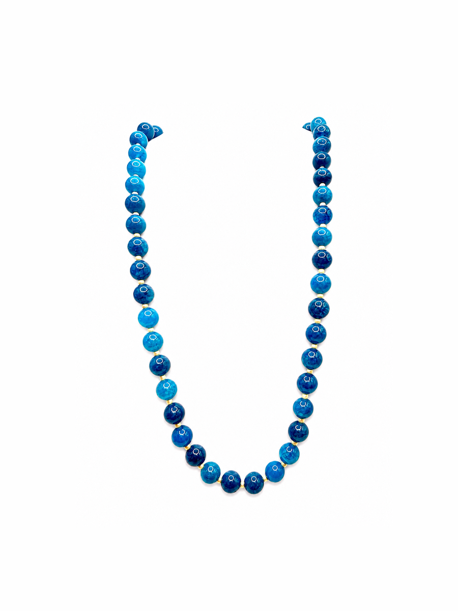 Glass Beaded Blue Necklace
