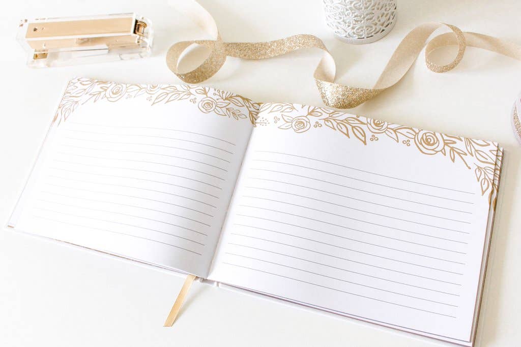 Guest Book - Gold Floral