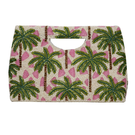 Palm Trees in Pewter Cut Out Clutch