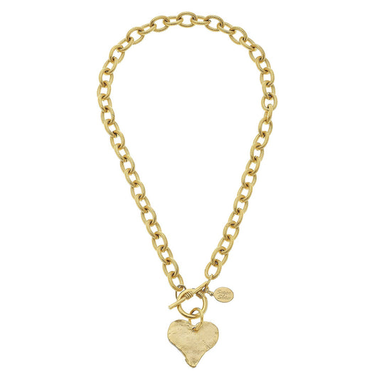 16" Handcast Heart Toggle Necklace