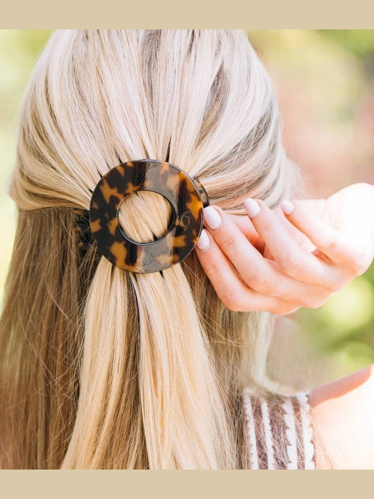 Tortoise | Medium | Flat Circle Hair Clip