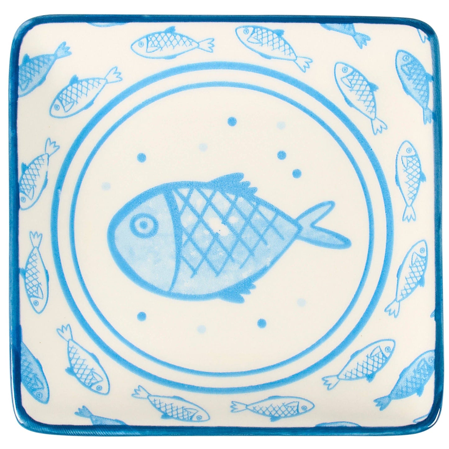Blue Fish Dessert Plate