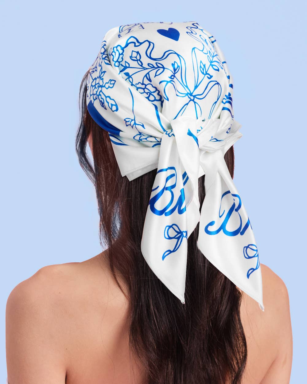 Bride Head Scarf - White Silk, Bandana, Gift, Bachelorette
