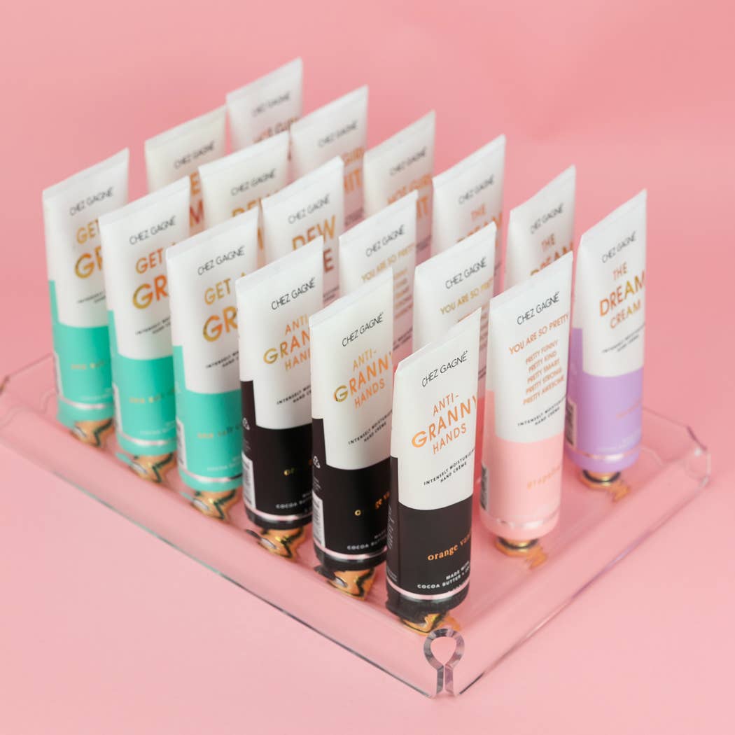18-Pocket Acrylic Hand Crème Display Fixture - Empty