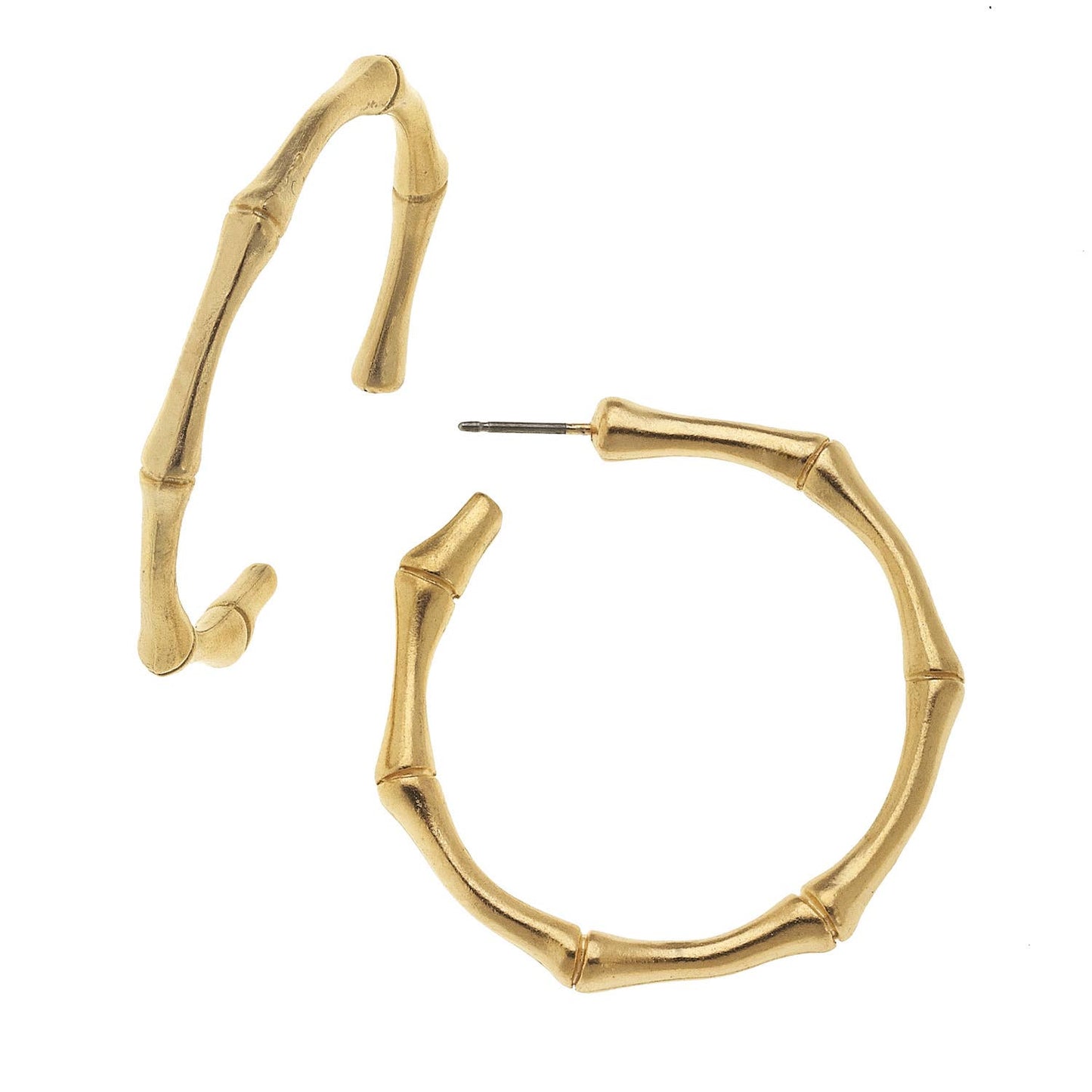 Gold Bamboo Hoop Earrings