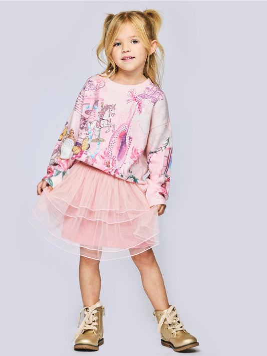 Vintage Ballet Print Sweater