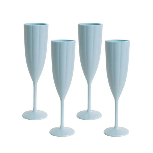 Garden Party Scalloped Acrylic Champagne Flutes, Blue (Set of 4) – SumnerEdit