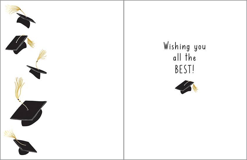 Graduation Greeting Card - Floating Grad Hats