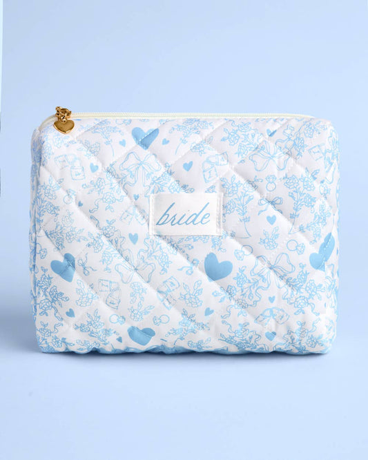 Quilted Cosmetic Bag | bridal, bachelorette, something blue