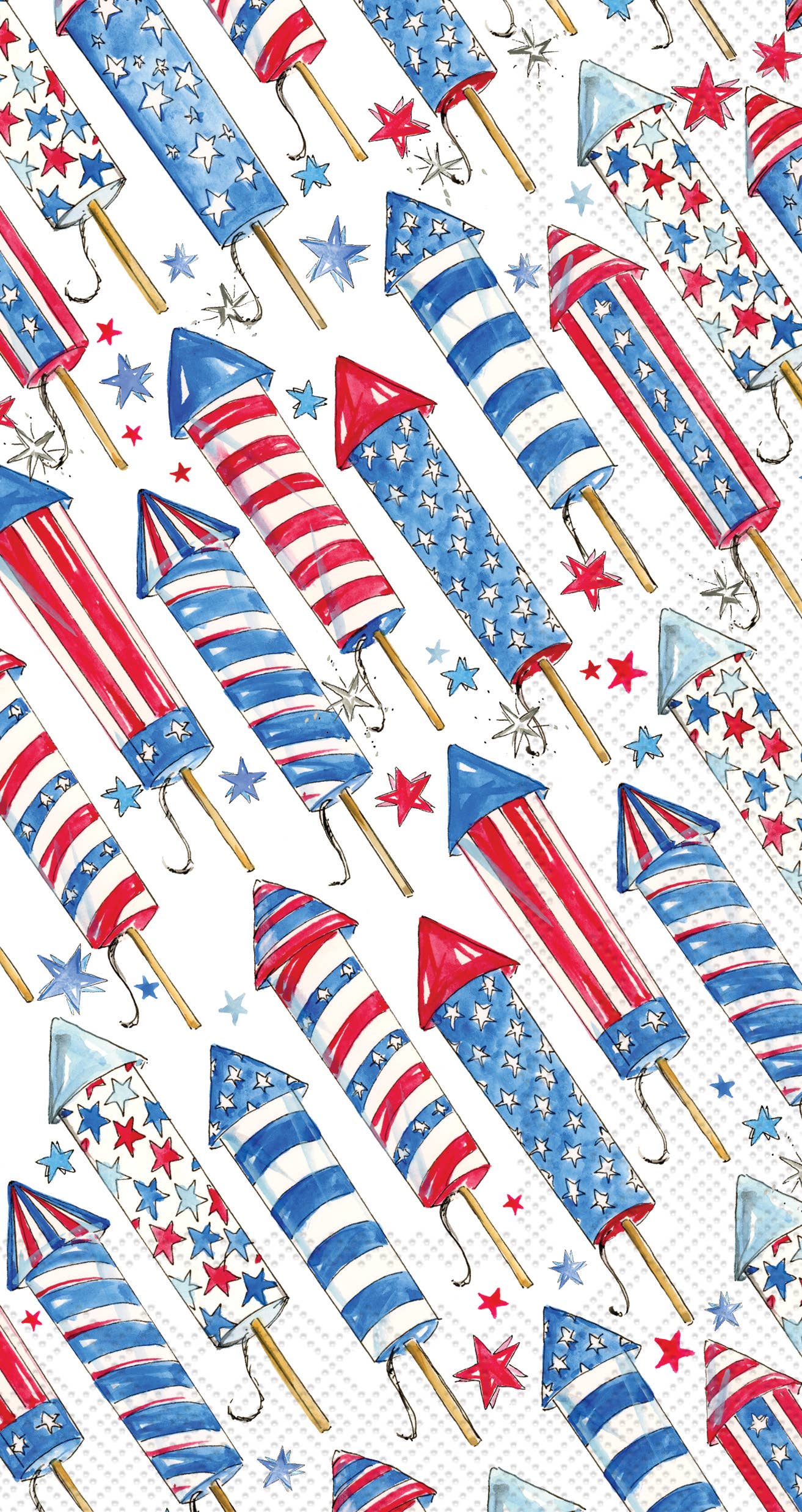 Paper Guest Towels 16 ct Patriotic Rockets Rosanne Beck