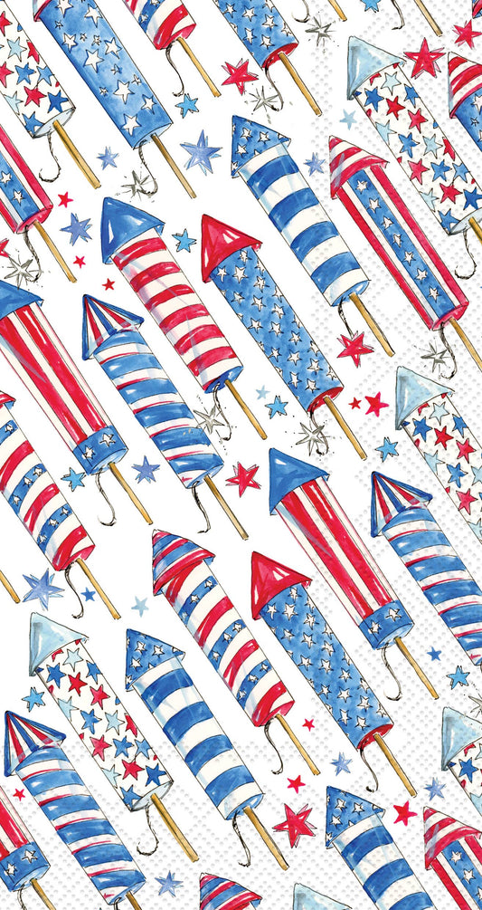 Paper Guest Towels 16 ct Patriotic Rockets Rosanne Beck